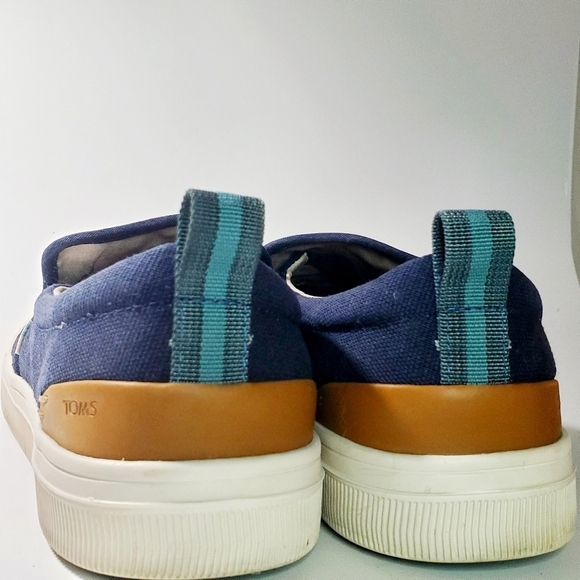 Toms Men's Trvl Lite Navy Heritage Canvas Sneakers Size 11 EUC - Picture 3 of 5
